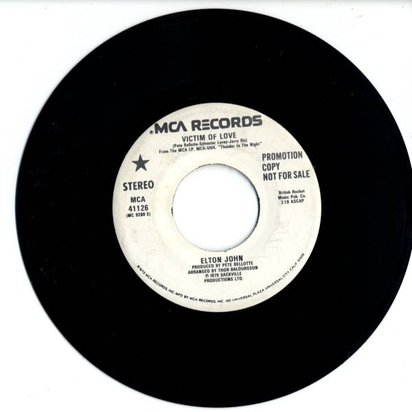 Elton John 「Victim Of Love」米國MCAプロモ盤EPレコード