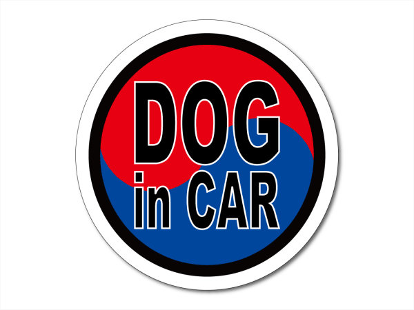 ｒ1●DOG in CAR韓国国旗ステッカー 10cmサイズ　犬●ペット 車シール 犬が乗ってます ペット 韓流 AS_画像1