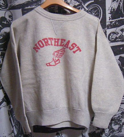 ☆人気のウイングフット☆Made in USA制アメリカ制russeleラッセルビンテージ染み込みプリントスウェット50s60s50年代60年代サイズタグL