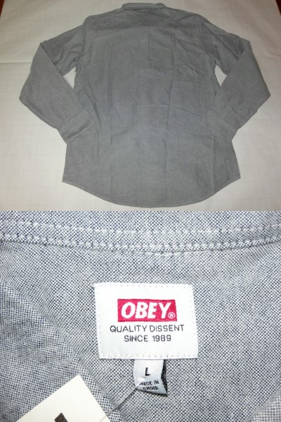 USA購(gòu)入 オベイ【OBEY】シンプルデザイン ダンガリーシャツUS L