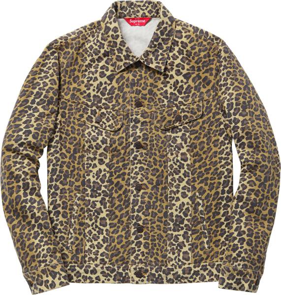 ジャンパー、ブルゾン supreme 15 ss leoparad denim jacket