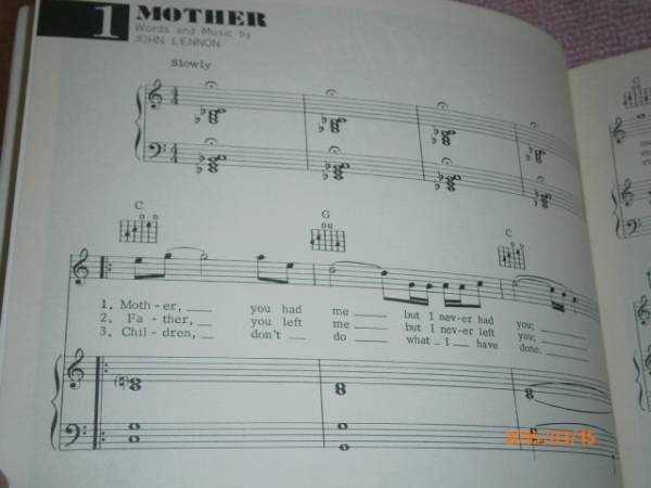 b3【送料無料】ジョン・レノン楽譜11曲1971年発行_画像3