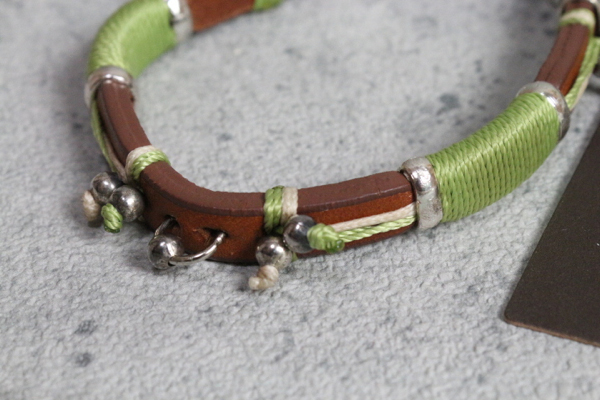  new goods Comme Ca men Italy made leather bracele light green / light brown regular price 2 ten thousand 2