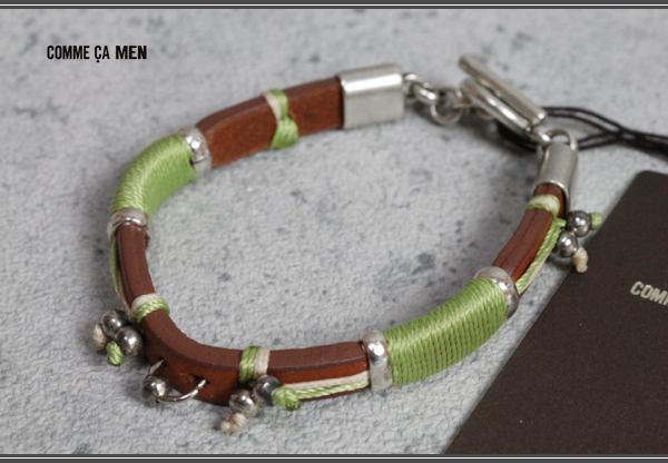  new goods Comme Ca men Italy made leather bracele light green / light brown regular price 2 ten thousand 2