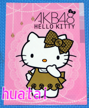 ◆台湾7-11限定◆AKB48 x Hello Kitty ハローキティー コラボ3層クリアファイルE_画像1