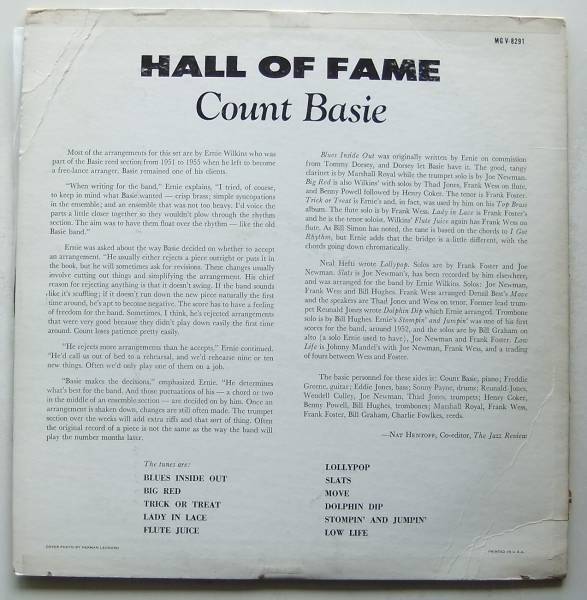 ◆ COUNT BASIE / Hall of Fame ◆ Verve MGV-8291 (VRI:dg) ◆ W_画像2
