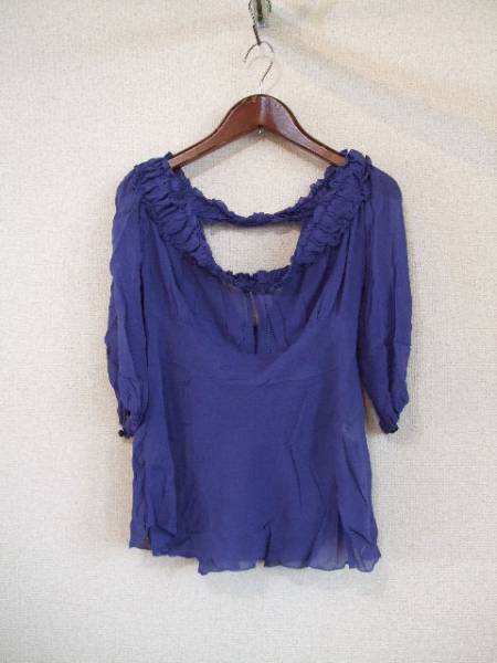 SmackyGlam blue silk chiffon blouse (USED)51713