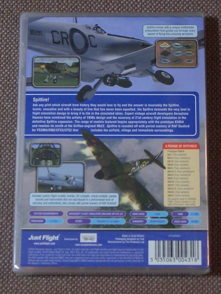 Spitfire / FS 2004, 2002, CFS3, CFS2 (Just Flight) PC CD-ROM