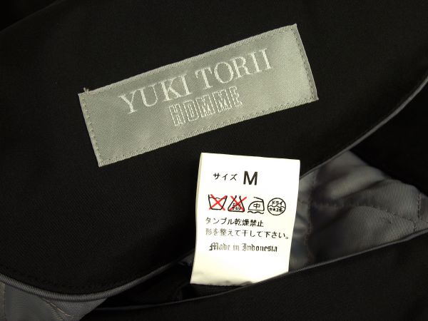 美品*YUKI TORII HOMME*艶黒*比翼仕立*ステンカラーコート*M_画像3