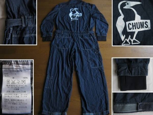 * б/у одежда CHUMS Camper Suits Chums туристский фургон костюм L тонкий Denim Right on s комбинезон комбинезон все в одном Work одежда рабочая одежда *