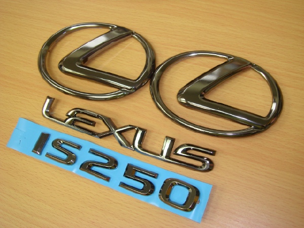 USレクサス純正06-13 LEXUS IS250 オプション ブラックパール エンブレム セット USDM北米JDM GSE20系_画像2