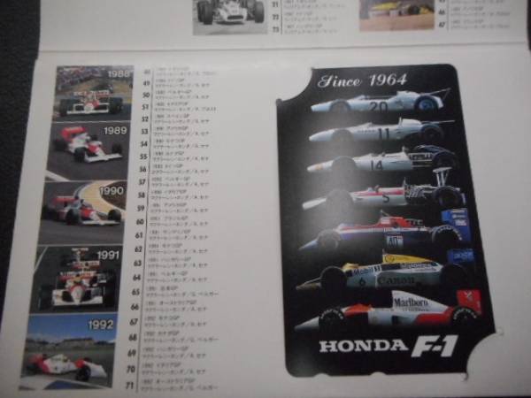 HISTORY OF HONDA F1 テレホンカード_画像3