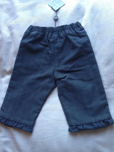 新品 バーバリー フリル パンツ 9M 75cm ネイビー BURBERRY