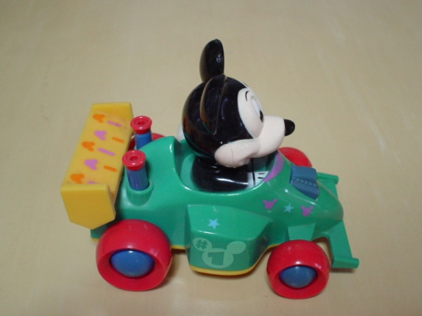 珍品　デザイン　ゼンマイ式　DISNEY　ミッキーマウス　レーシングカー