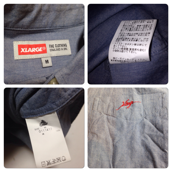新品？■X-LARGE エクストララージ シャンブレーシャツ 長袖シャツ XLARGE