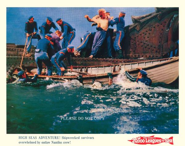 1954年 映画 海底二万哩 カーク・ダグラス　ネモ艦長 /ジェームズ・メイソン　ロビーカード 2枚付き_画像2