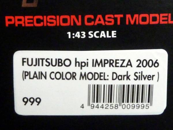 FUJITUBO hpi IMPREZA 2006 プレーンモデル インプ SUBARU インプレッサ 富士重工 STI Sti WRX スバル 藤壺 1/43_画像3