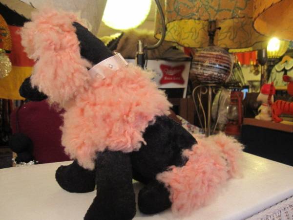レア！50's　プードル犬ぬいぐるみ アメリカアンティーク人形 ヴィンテージ /イギリスparis蚤の市ブロカント動物フランスヨーロッパ