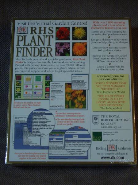 RHS Plant Finder 2000-2001 (Dorling Kindersley) PC CD-ROM