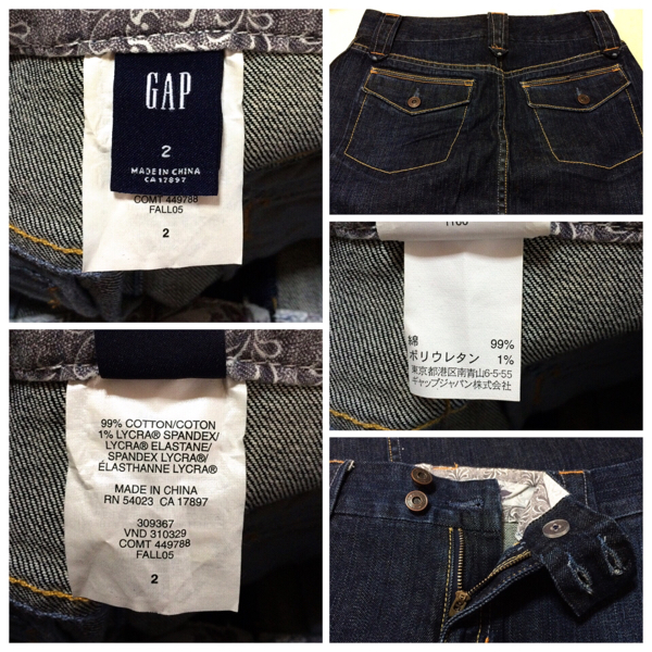 #GAP/ Gap # Denim skirt flap attaching size : 2*TK-720