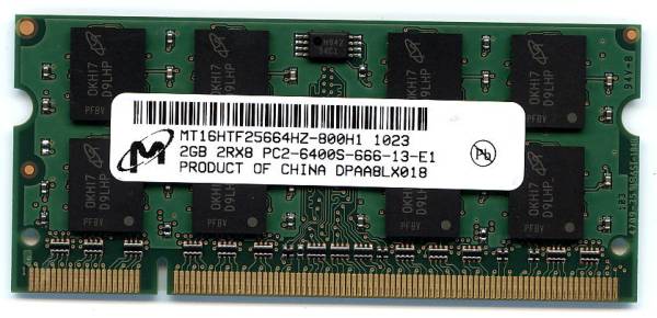 SHARP Mebius対応メモリー2GB PC2-6400 200Pin 即決 相性保証　_画像1