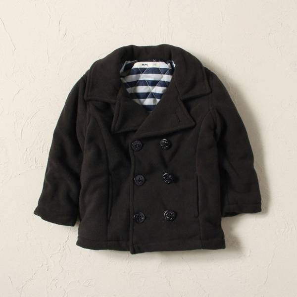 *MPS* new goods 130. black. fleece material. pea coat / postage 510 jpy 