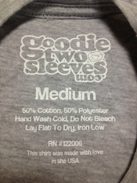 [即決古着]goodie two sleeves/Tシャツ/半袖/GTS/ヘザーグレー/M_タグが付いていた部分に小さな穴があります