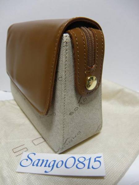 *SONOKOsonoko leather logo design vanity bag hard-to-find *