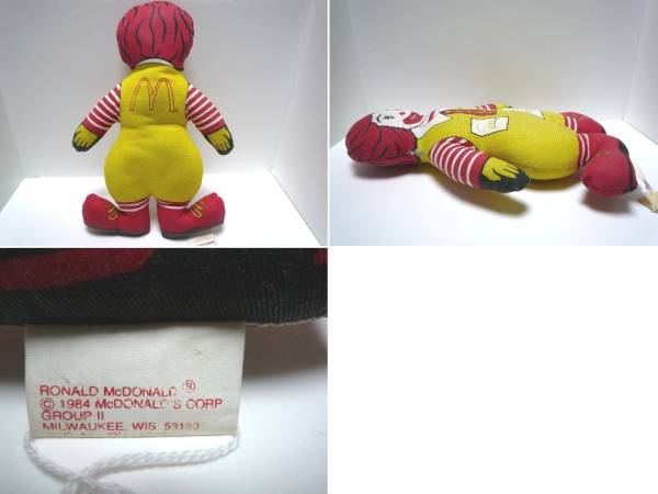 1984 год Vintage McDonald's Дональд кукла ковер кукла 31cm ранг предприятие было использовано мягкая игрушка интерьер 