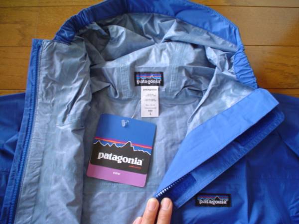  Patagonia Kids rain shadow jacket M,L size new goods blue 