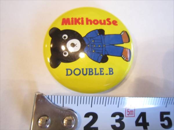 ミキハウス　バッジ　缶バッジ　MIKIHOUSE　DOUBLE　B クマ　熊　くま_画像1