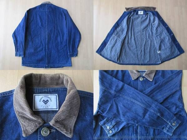 90's日本制MARIO VALENTINO JEANSデニム ジャケットMインディゴ ブルー マリオ ヴァレンティノ ジーンズ カバーオール ブルゾン ジージャン