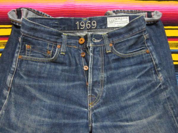 GAP イタリア製 MADE IN ITALY １９６９ インディゴ ビンテージ 藍染 デニム ジーンズ VINTAGE INDIGO JEANS ANTIQUES_画像3