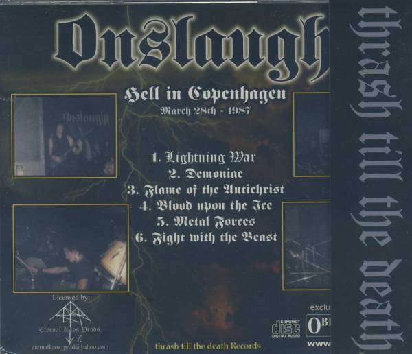 廃盤 ONSLAUGHT LIVE CD 『 HELL IN COPENHAGEN 』 未開封新品_画像2