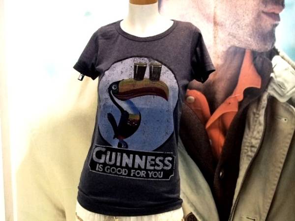 【GUINNESS/ギネス】USED加工プリントTシャツ CHARCOAL 新品_画像1