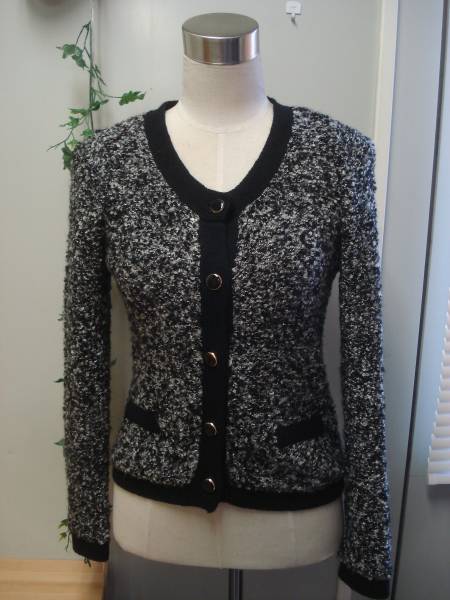 ROPE Rope * beautiful line lame entering knitted jacket cardigan M