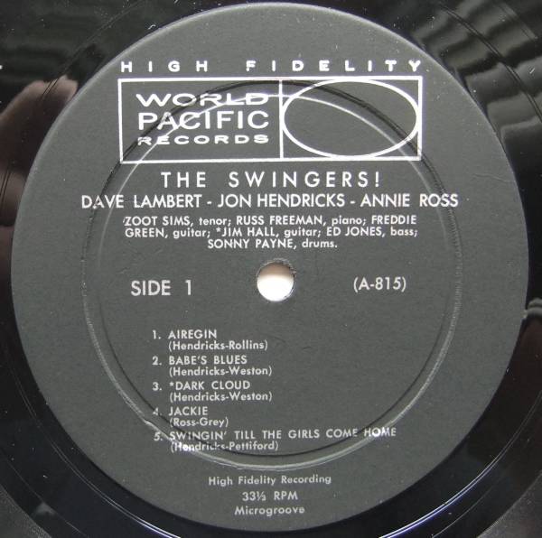 ◆ LAMBERT, HENDRICKS & ROSS / The Swingers! ◆ World Pacific WP-1264 (black:dg) ◆ A_画像3