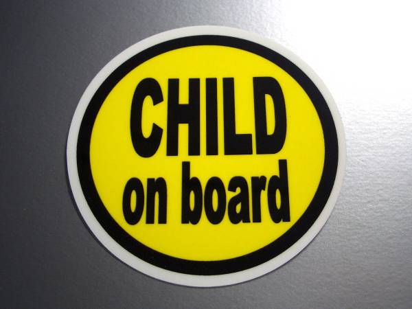 BC* yellow CHILD on board sticker * child KIDS _ car .... * IN CAR car sticker round shape simple design *