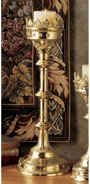 真鍮製の燭台 西洋インテリア置物キャンドルホルダー蝋燭立てオブジェ装飾品家具調度品家具小物クラシックアンティーク大聖堂ゴシック様式