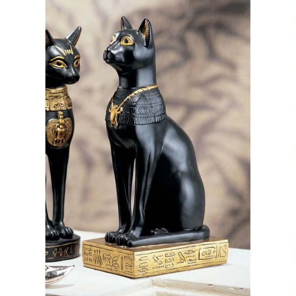 古代 エジプト 雌猫 女神 バステト 座像 インテリア置物彫刻ネコ彫像古代文明オブジェ雑貨飾り雌猫神キャット黒猫レプリカフィギュアネコ
