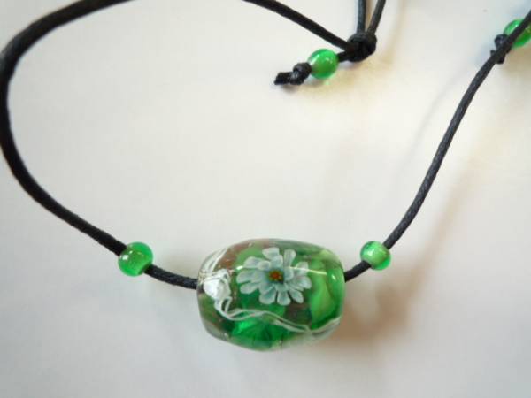 24ハンドメイド　手作り●とんぼ玉●トンボ玉●ガラス●ネックレス●チョーカー　ゆうパケット￥360_画像1