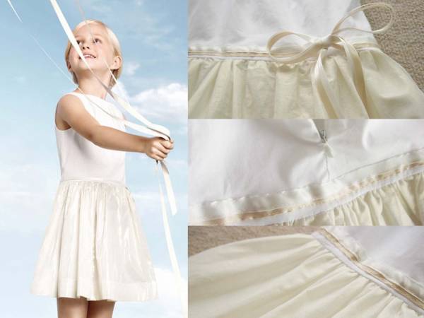  Kids детская одежда One-piece бежевый */ casual вечернее платье день рождения фотосъемка 120cm