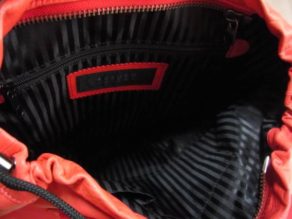 A.T ATURO TAYAMA アツロウタヤマ 馬革 バッグ 赤系 USED