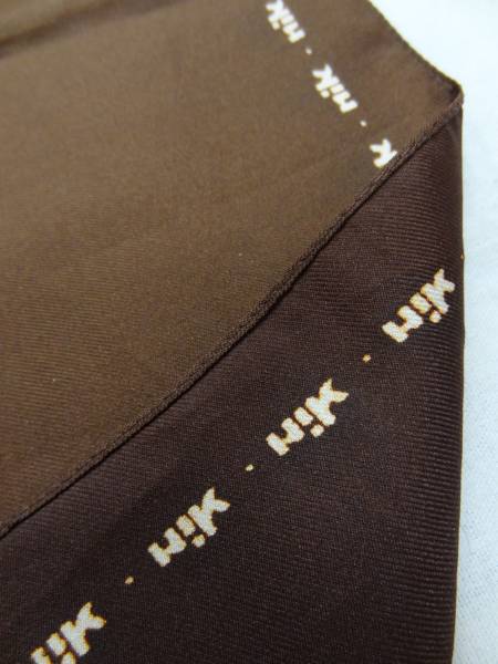  Vintage NIKNIKniknik редкий редкий товар 70S неиспользуемый товар Италия производства бандана носовой платок шарф чай Logo принт Brown знак 