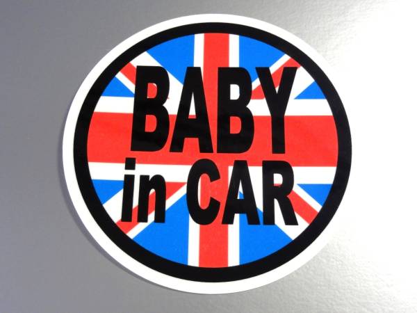 ヤフオク イギリス国旗 Baby In Carステッカー 15cmサ