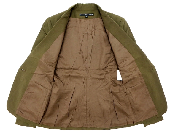 L-673* прекрасный товар *RL RALPH LAUREN Ralph Lauren * через год стандартный товар хаки tailored jacket блейзер 7 S