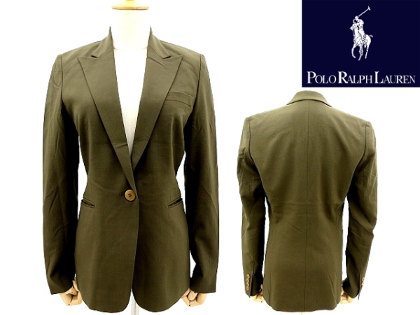 L-673* прекрасный товар *RL RALPH LAUREN Ralph Lauren * через год стандартный товар хаки tailored jacket блейзер 7 S