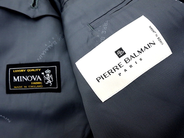 L-694* free shipping *PIERRE BALMAN Pierre Balmain * autumn winter made in Japan black stripe double tailored jacket S