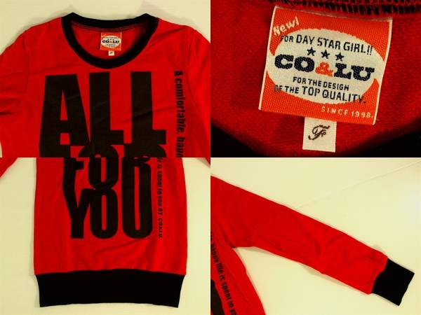 * Cocolulu [CO&LU] тонкий sweto футболка с длинным рукавом F красный футболка 