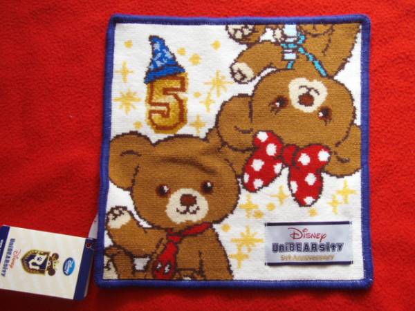  Disney store * Uni Bear she Neal towel handkerchie 5 anniversary / new goods, unused 
